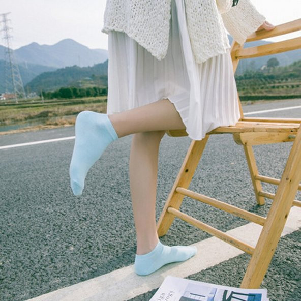 Bambu Solmaz Canlı Renkli Bayan Soket Patik Çorap 8li Paket