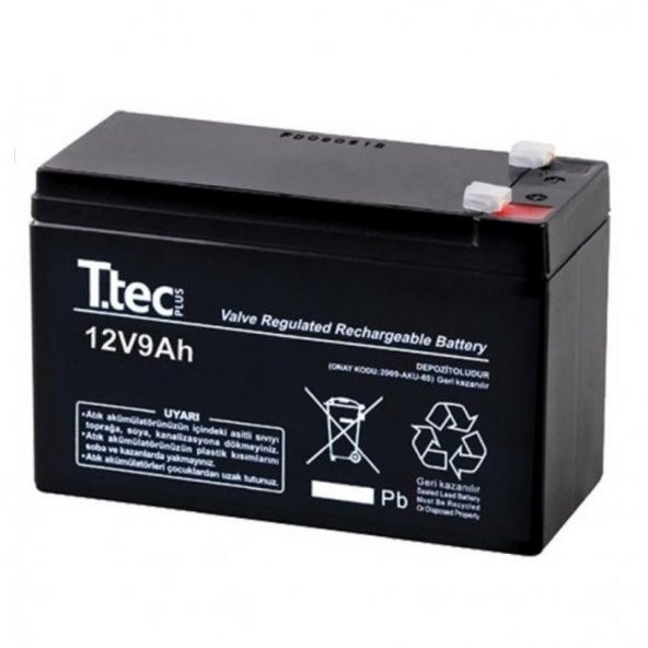 TTEC 12 VOLT 9 AMPER KURU AKÜ 12V 9AH