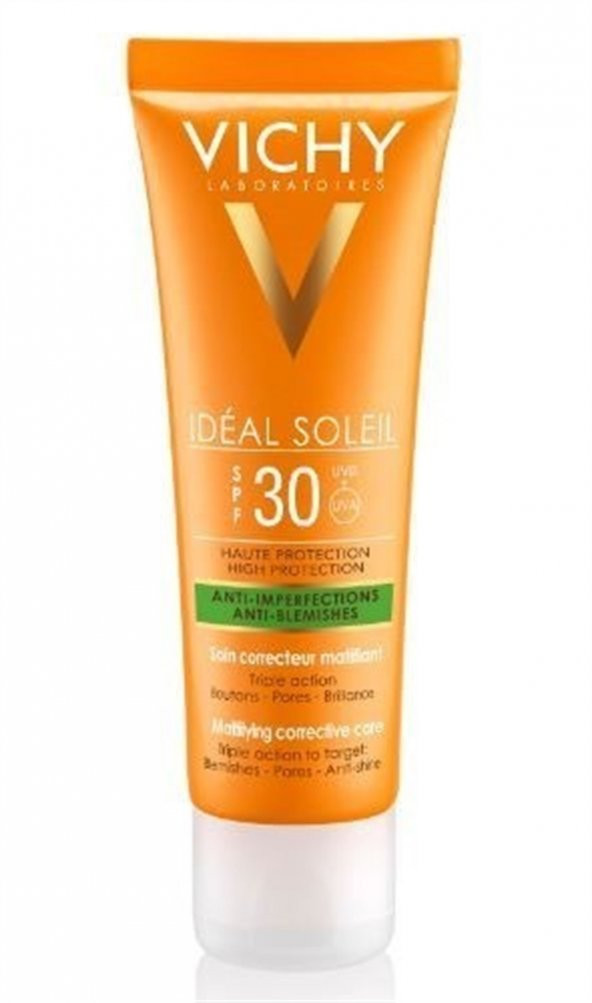 Vichy Ideal Soleil Anti-Blemish  Spf30 50 Ml - Lekelenme Kuruluk Ve Kızarıklık Ciltlere Özel