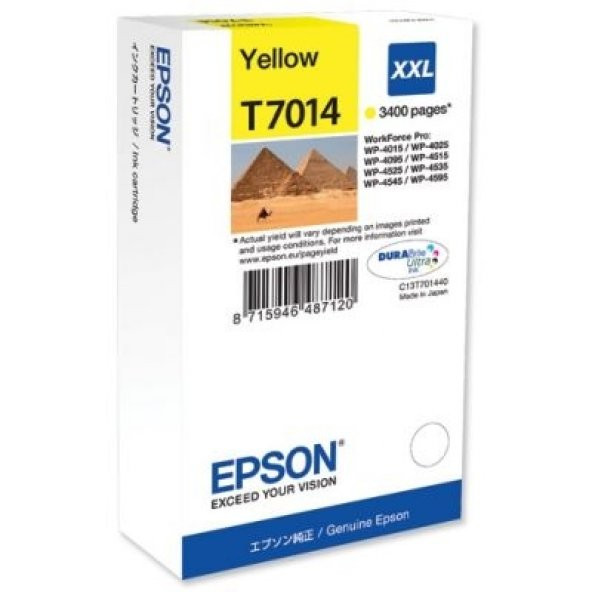 Epson T7014 (XXL) Sarı Mürekkep Kartuş 3400 Sayfa