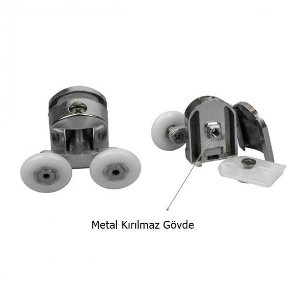 Duşakabin Tekerleği Metal Gövdeli Üst Krom Teker Çapı 24 mm - 3