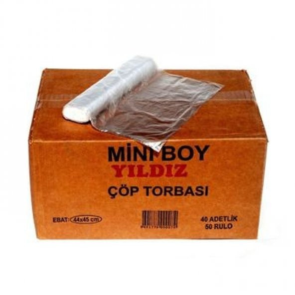 Mini Boy Çöp Poşeti 40*50 Şeffaf-Koli