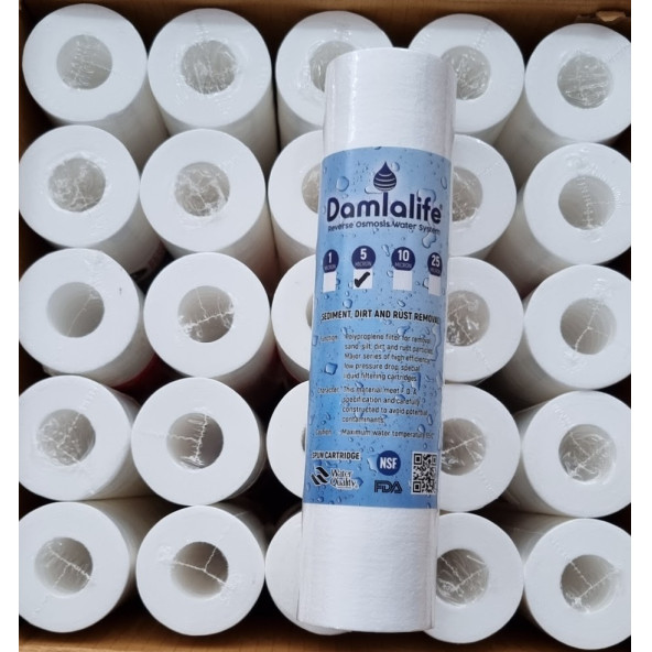 10'' Su Arıtma 5 Micron Sediment Spun Tortu Filtresi 25 adet - Resim 2