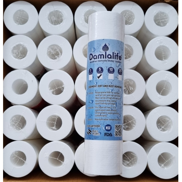 10'' Su Arıtma 5 Micron Sediment Spun Tortu Filtresi 25 adet - Resim 3
