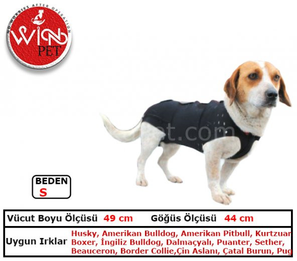 Win Pet Ameliyat Sonrası Köpek Elbisesi S 49*44 cm