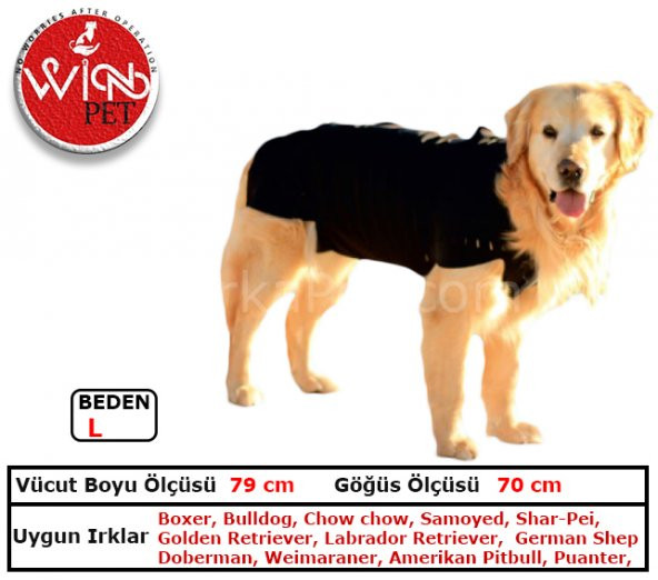 Win Pet Ameliyat Sonrası Köpek Elbisesi L 79*70 cm