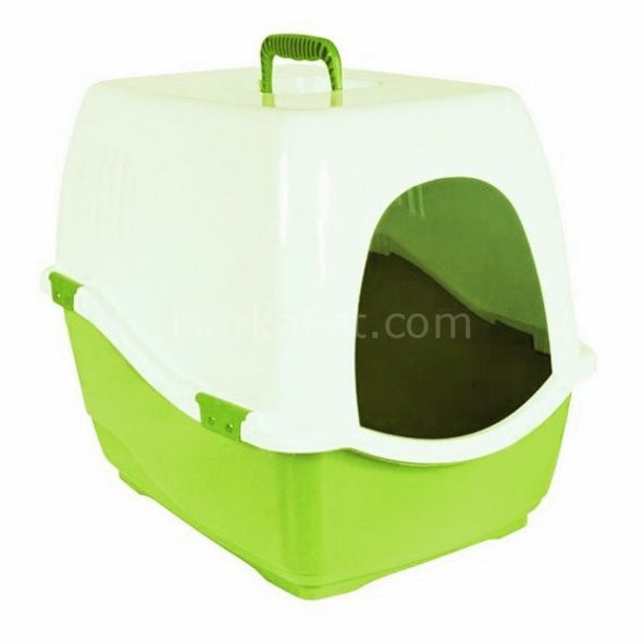 Trixie kapalı kedi tuvaleti 40*42*50 cm Yeşil-Krem