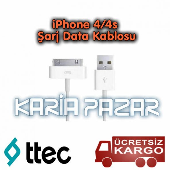 Ttec iPhone 4/4s Şarj Kablosu Data Kablo