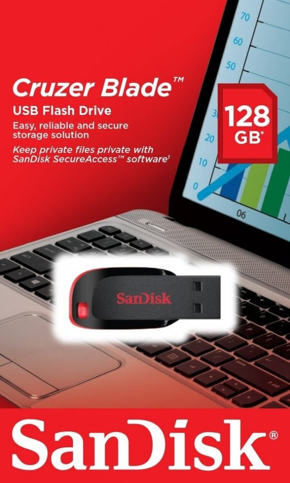 Sandisk 128GB USB Flash Bellek Cruzer Blade SDCZ50-128G-B35