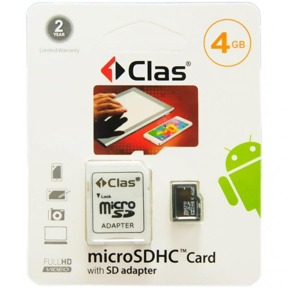 Clas 4GB Micro SD Hafıza Kartı Adaptörlü