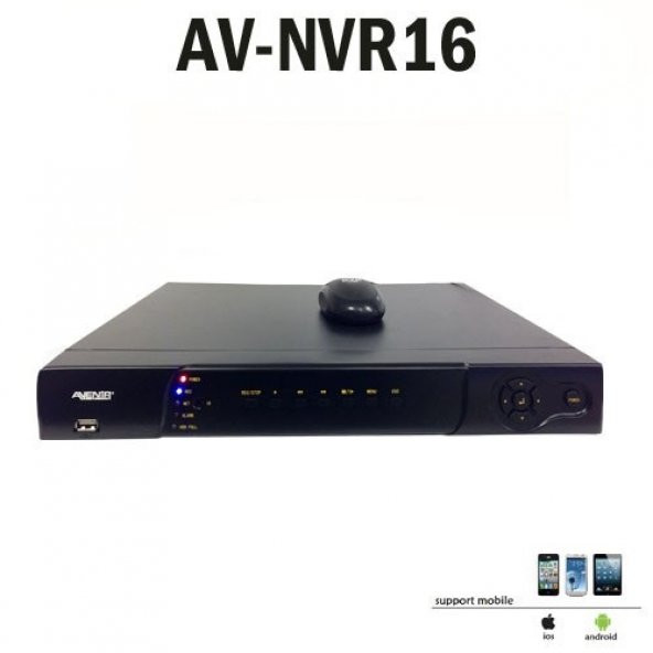 AVENiR IP 16kanal 5mp AV-NVR16 4K 1x 4tb NVR Kayıt Cihazı HDMI 10/100