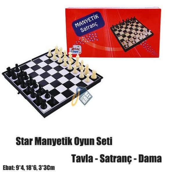 Star Oyun Manyetik Satranç+Tavla+Dama Takımı