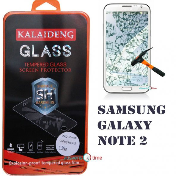 Samsung Galaxy Note 2 Tempered Glass Ekran Koruyucu