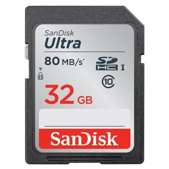 Sandisk Ultra 32GB SD Hafıza Kartı SDHC 80MB/s C10 SDSDUNC