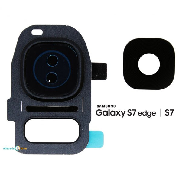 Samsung Galaxy S7 ve S7 Edge Kamera Camı (Lensi) - Siyah