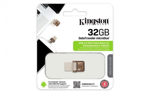 Kingston 32GB ÇİFT TARAFLI FLASH BELLEK USB BELLEK  DTDUO/32GB