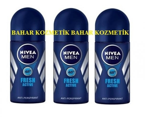 Nivea For Men Fresh Active Deodorant Roll-On 50 ml 3 ADET