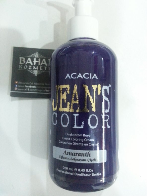Jeans Color Su Bazlı Amonyaksız Saç Boyası Eflatun 250ml.