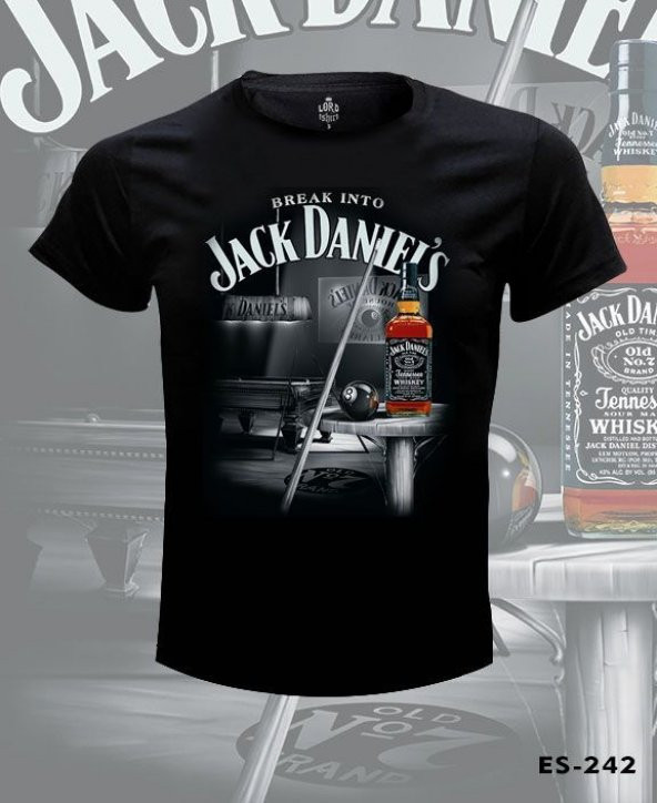 Büyük Beden Jack Daniels-Billard Tişört