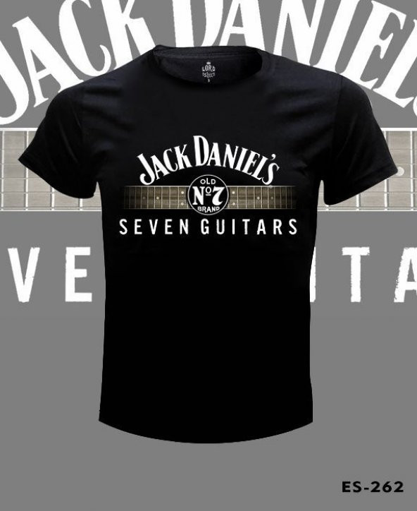 Büyük Beden Jack Daniels-Seven Guitars Tişört
