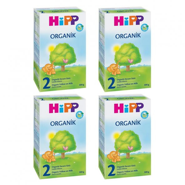 Hipp 2 Organik Devam Sütü 300gr 4lü