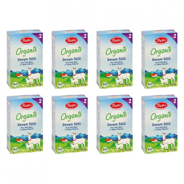 Töpfer 2 Organik devam sütü  8li  350 gr.