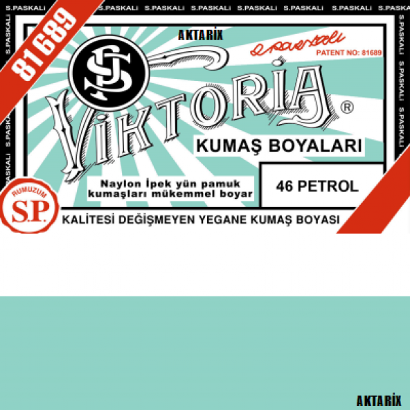 Viktoria 46 Petrol Rengi Kumaş Boyası -Ücretsiz Kargo