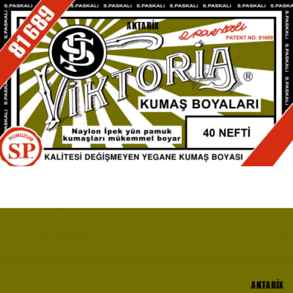Viktoria 40 Koyu Nefti Rengi Kumaş Boyası -Ücretsiz Kargo