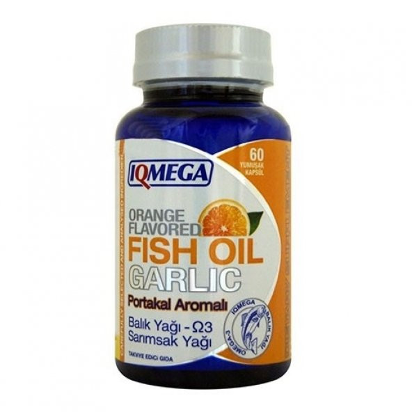 IQMEGA Portakal Aromalı Balık Yağı + Sarımsak Yağı 60 Softjel