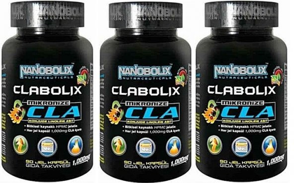 3 Kutu Nanobolix Clabolix CLA 90 Kapsül 1000 mg -Ücretsiz Kargo