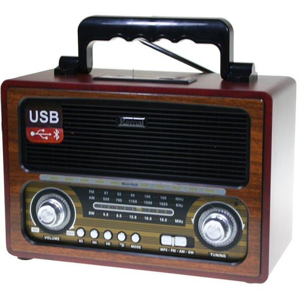 Nostalji Bluetooth FM Radyo Kemai Md-1802BT