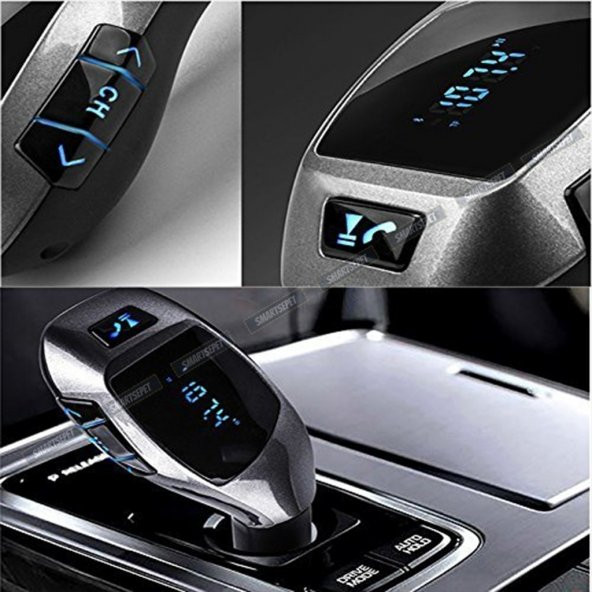 X5 Wifi Bluetooth Araç Kiti Fm USB Girişli FM Transmitter - 2