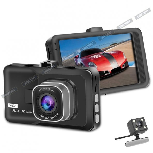 Soloner SL112 Full HD 1080 Çift Kamera Araç İçi Güvenlik Kamerası