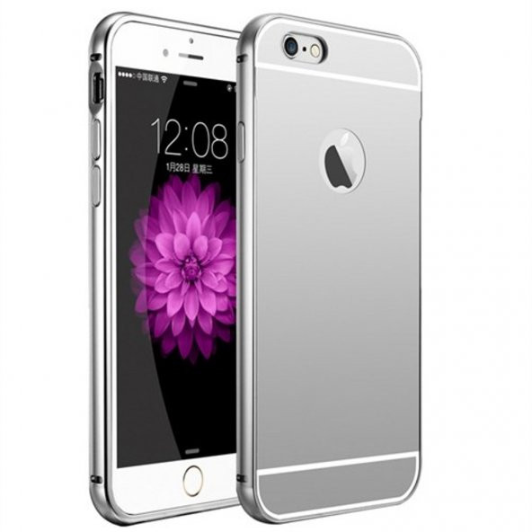 iPhone 5 5S 6 6S 6 7 Plus Kılıf Metal Luxury Aynalı Bumper Kılıf