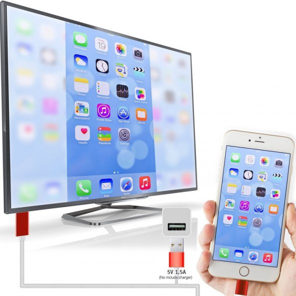 iPhone 5-5S-6-6S Lightning HDMI Kablo Tv Bağlantı HDTV Görüntü