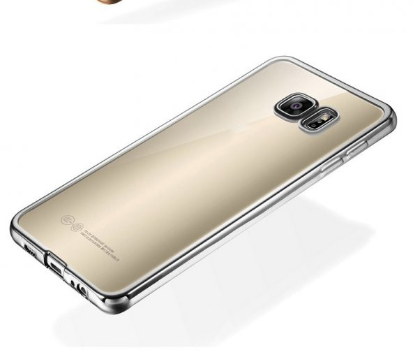 Samsung J5 Kılıf Silikon Transparan Kapak Gümüş