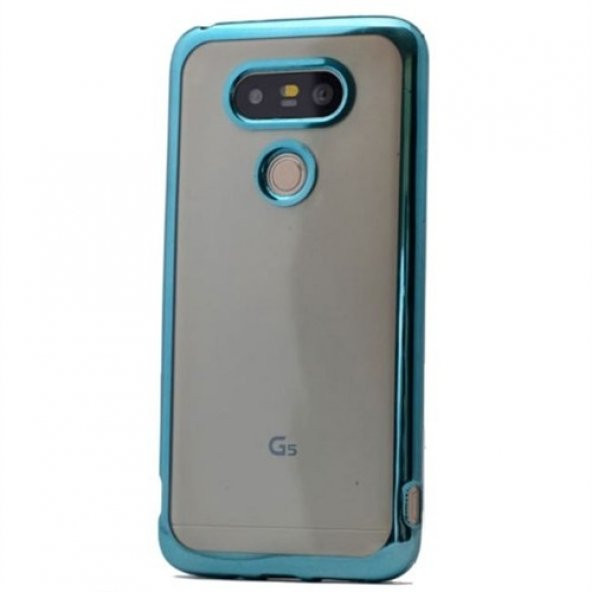 LG G3 Kılıf Silikon Transparan Kapak Mavi