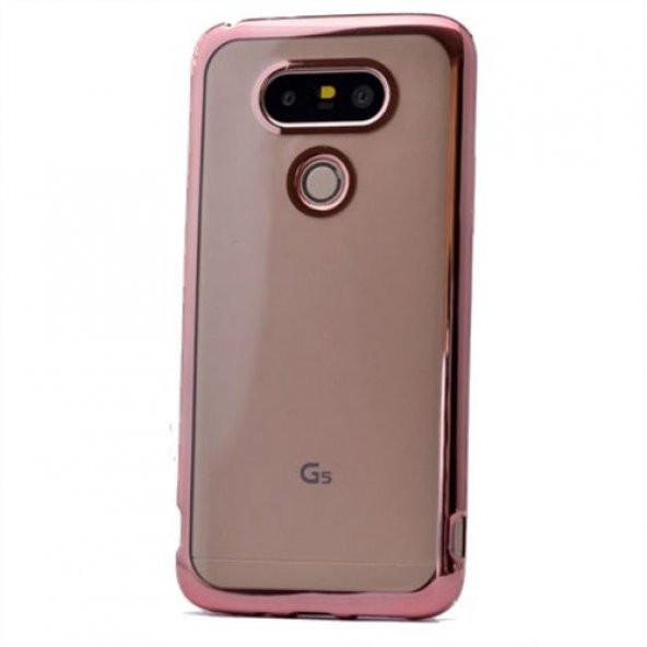 LG G3 Kılıf Silikon Transparan Kapak Rose Gold