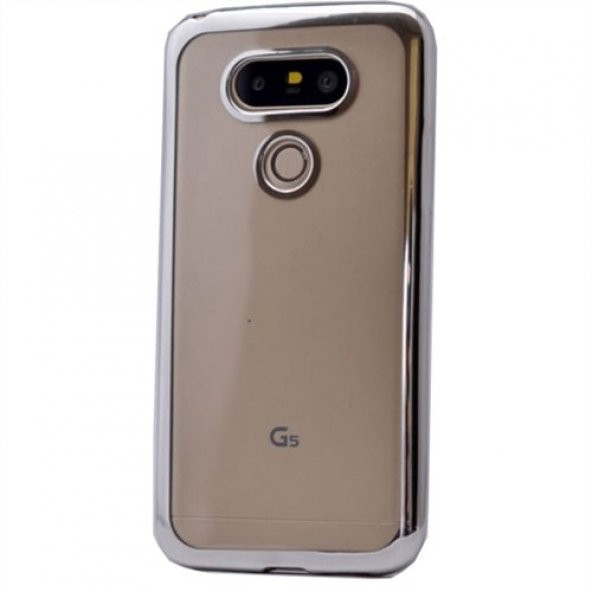 LG G5 Kılıf Silikon Transparan Kapak Gümüş