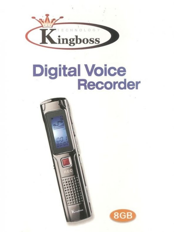 Kingboss 8GB Dijital Ses Kayıt Cihazı