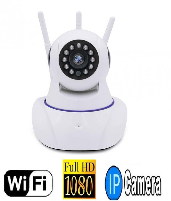 Babycam 3 Anten Full HD Wifi Kablosuz IP Güvenlik Bebek Kamerası