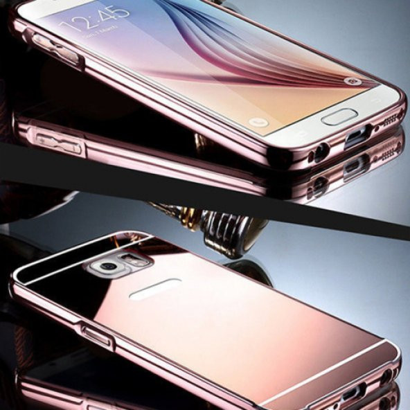 Gpack Samsung Galaxy A7 2016 Kılıf Aynalı Metal Bumper