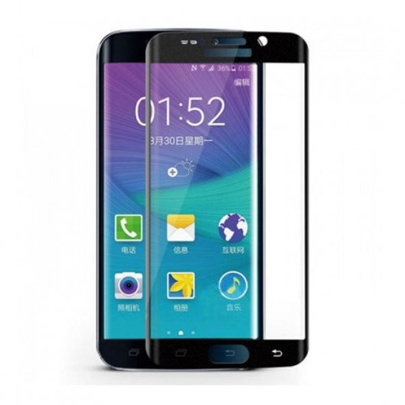 Sfm Samsung Galaxy S6 Edge Temperli Cam Ekran Koruyucu Siyah