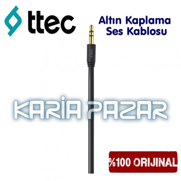 TTec Aux Kablo Altın Kablama Streo kablo 3.5mm 1 metre