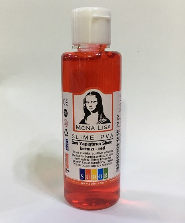 Südor Mona Lisa Slime (Slaym) Sıvı Yapıştırıcı Kırmızı 70 ml.