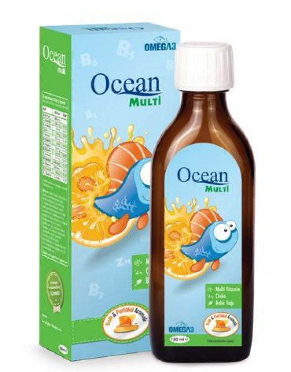 Ocean Multi Omega 3 Şurup ( Multi Vitamin, Zinc, Fish Oil ) 150 ml