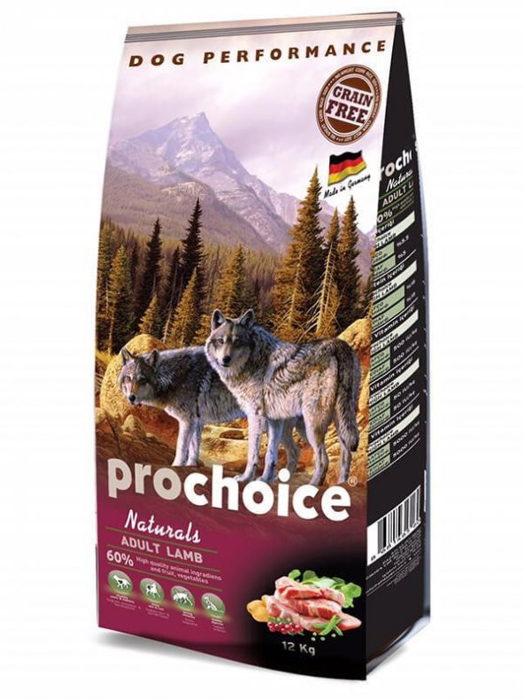 ProChoice Naturals Kuzulu Patatesli Tahılsız Köpek Maması 12Kg