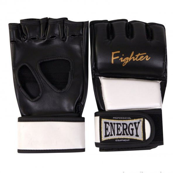 Energy MMA Fighter Siyah Beyaz Unisex Boks Eldiveni-MMA-F