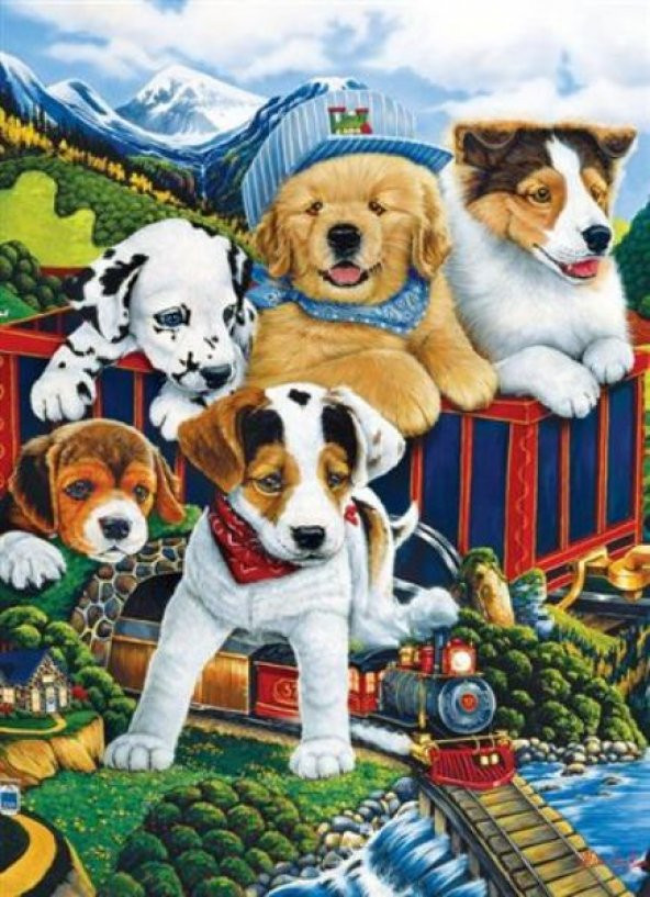 Masterpieces 1000 Parça Puzzle Choo Choo Puppies
