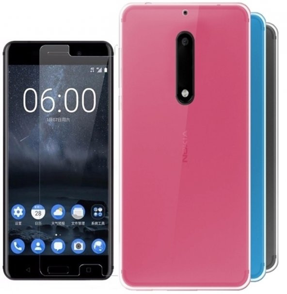 Nokia 5 Kılıf + NANO KIRILMAZ CAM